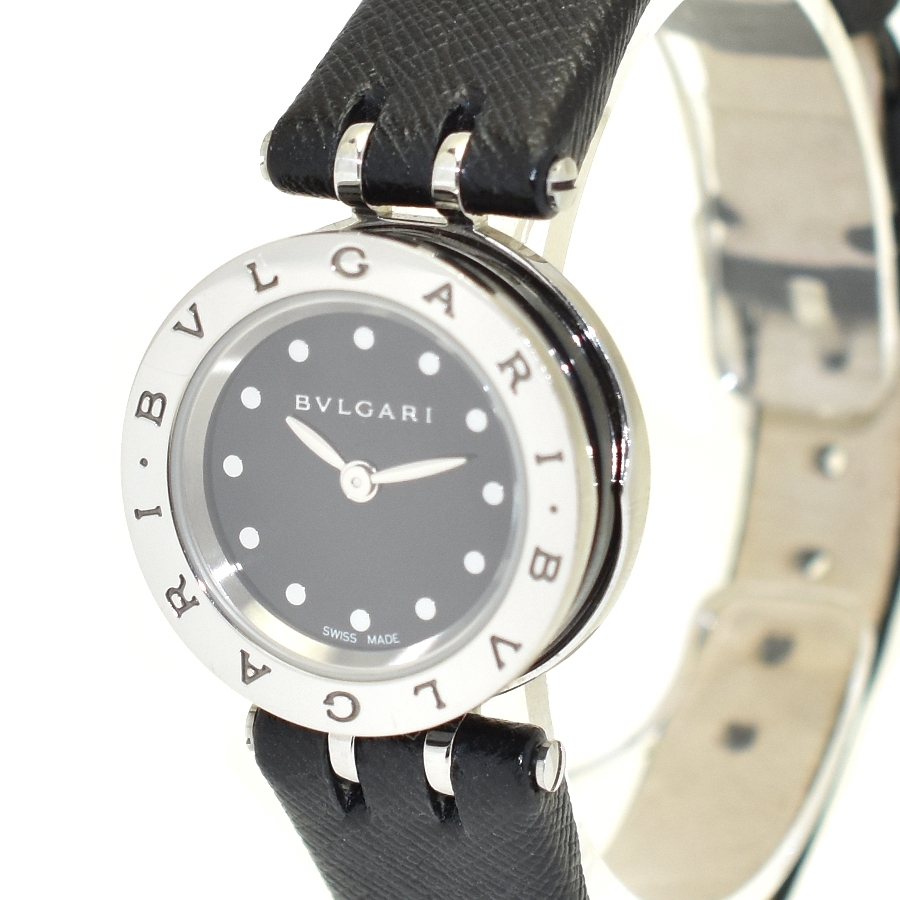 誠実 腕時計 ブルガリ ビーゼロワン BVLGARI ブラック文字盤 SS×レザー