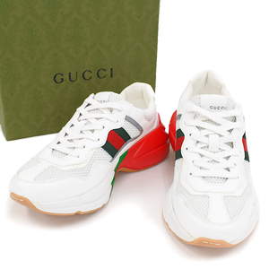 1点限定 グッチ ライトン スニーカー 643491 ホワイト レッド グリーン ウェブ シェリーライン #7 メンズ GUCCI