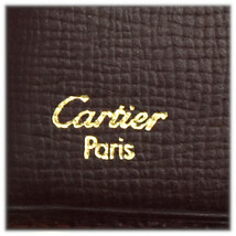 カルティエ 二つ折り長財布 マストライン レザー メンズ ボルドー Cartier_画像9