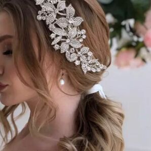 ウエディング ヘッドドレス ビジュー ボンネ ティアラ 花嫁 ヘアアクセサリー