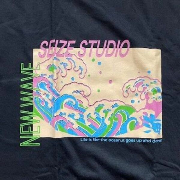 ハイストリート系ファッションブランド SEIZE ST Tシャツ メンズ レディース ブラック Mサイズ