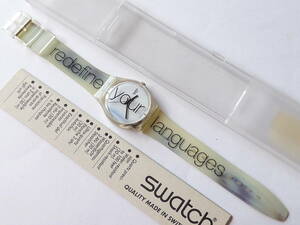 未使用電池交換済 スウォッチ レギュラーモデル Swatch 1996年 Redefine your languages 品番GK227