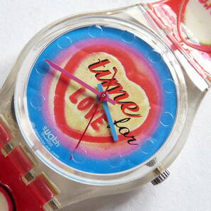 未使用電池交換済 美品 スウォッチ レギュラーモデル Swatch 1999年 TIME FOR LOVE 品番GK293の画像2