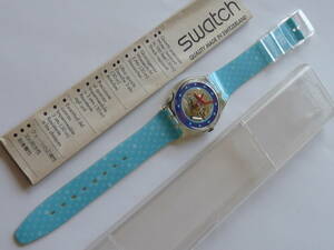 未使用電池交換済 美品 スウォッチ レギュラーモデル Swatch 1993年 Tin Toy 品番GK155 DCTgarden.com10周年記念モデル新品ベルトへ取替済