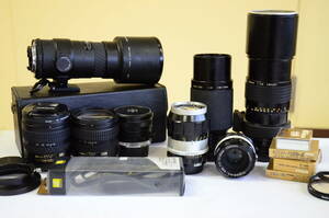 Nikon ニコン レンズ まとめ 300mm1:4.5 シグマ 400ｍｍ 1:5.6 など 8本 アクセサリーセット カビ、曇り有