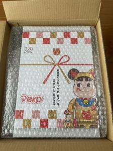 ペコちゃん 福 金メッキ 100％ & 400％ BE＠RBRICK ベアブリック 不二家ネットショップ 大吉　開運　FUJIYA 招き猫 金メッキ　PECO 未開封