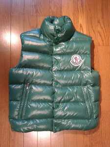 貴重なビッグロゴワッペン★モンクレール　MONCLER◆TIBET/チベット/ダウンベスト/サイズ１　シャイニーグリーン　正規品