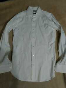  BEAMS F　ビームス エフ 長袖シャツ　ドレスシャツ　ワイシャツ　メンズ　ワイドカラー スリムフィット Size 14 1/2-37　白　日本製