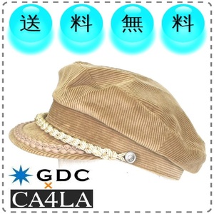 GDC ジーディーシー × CA4LA カシラ コラボ 日本製 コーデュロイマリンキャップ キャスケット ベージュ 綿100% レディース 送料無料