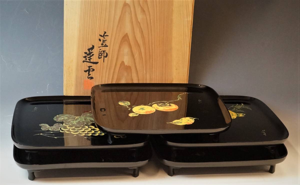 面金洗朱花台 壱組】 明治~昭和初期 稲葉家収蔵品 N0705A-