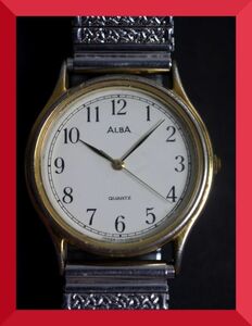 セイコー SEIKO アルバ ALBA クォーツ 3針 Y136-6A10 男性用 メンズ 腕時計 V916 稼働品