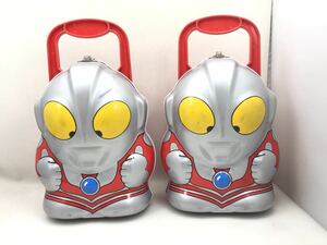  Ultraman кукла жестяная банка 2 шт. комплект Fujiya кондитерские изделия ... пустой коробка пустой жестяная банка пустой контейнер Ultraman клуб б/у редкий редкость 