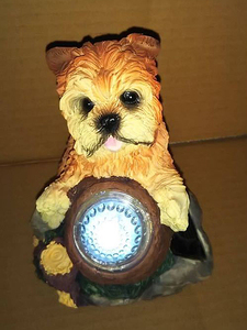  Mini garden light solar lamp [ yoke car - terrier ] ornament outdoors lighting solar light outlet height approximately 16.5cm. dog another warehouse shipping 