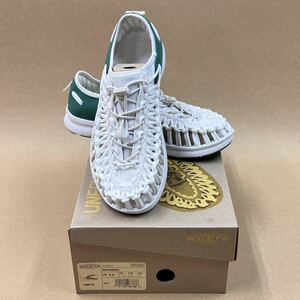 【1円スタート】未使用 KEEN UNEEK O2 キーン ユニーク O2 メンズ US 8.5 26.5cm WHITE AMAZON ホワイト アマゾン グリーン #noca0254-FL