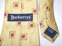 a70◆Burberrysネクタイ◆バーバリーネクタイシルク100％アラ商事ゴールド色系5I_画像2