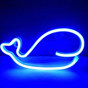 ネオンサイン クジラ LED 照明 看板 ネオンライト 青
