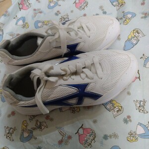  physical training pavilion shoes moon Star Jim Star white × blue 24.5 junior high school student woman 