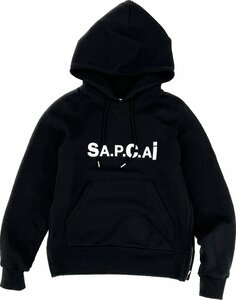 21ss A.P.C. × sacai サカイ コラボ 「hoodie taiyo COEON」フーディー スウェット パーカー 裏毛 M27655 XXS Ladys/M相当 黒 定価￥42900