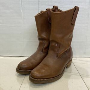 [RED WING Red Wing ]1155 90s 94 год производства pekos ботинки USA производства US6.5 E Brown кожа принт перо бирка 2309oki