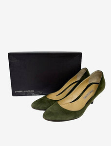 PELLICO Perry ko suede pumps 37 1/2 (24.5cm degree ) khaki BOX set 