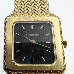 【期間限定】BUCHERER ブッフェラー ブッヘラー 976,064 金無垢 18 K 750 QZ 42.4g 金時計 黒文字盤 レディース 腕時計 中古 箱なしの画像4
