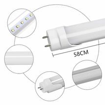 LED蛍光灯 直管 20W型 58cm 昼光色 グロー式工事不要 LED照明ライト10本セット_画像2