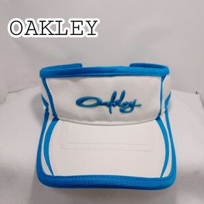 [USED]OAKLEY サンバイザー ホワイト/ブルー フリーサイズ(約58～60㎝)【0297】