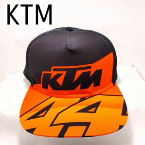 [USED]KTM 44 フラットキャップ ブラック/オレンジ フリーサイズ(約58～61㎝)【0299】
