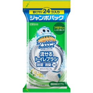 スクラビングバブル流せるトイレブラシホワイトブロッサム替えジャンボ