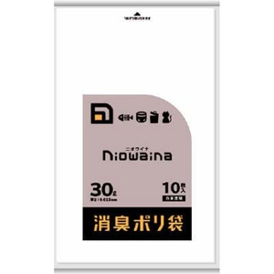 日本サニパック ニオワイナ消臭袋白半透明30L 10枚 SS30 (65-2648-20)