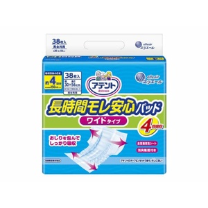 アテント 長時間モレ安心パッドワイドタイプ4回吸収 38枚 × 4点