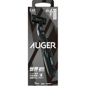 AUGER 5枚刃 カミソリ コンボパック ホルダー+替刃 6個付 (貝印 (Kai Corporation) AUGER (オーガー) 髭剃り 替刃交