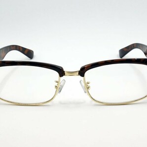おしゃれ 伊達メガネ メンズ 細めのレトロデザイン セルメタル サーモント型 伊達眼鏡 新品 べっ甲の画像3