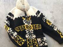 カナダ製 CANADIAN SWEATER トーテムポール柄 カウチンジャケット カナディアンセーター メンズ ブルゾン ハンドニット ウール 肉厚_画像4