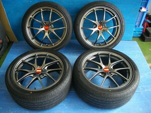 【H】BBS RI-A032/027 18インチ 8J +45/8.5J +52 5H PCD114.3 BRIDGESTONE REGNO GR-XⅡ 225/40R18 255/40R18 2022年製 中古美品 20系 IS等