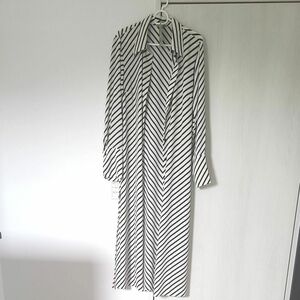 H&M　ロング丈　シャツ　ワンピース　新品　タグ付き　ボーダー　春　夏　