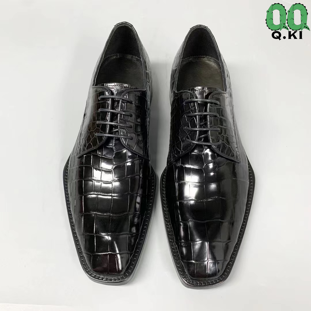 超美品 プラダ 最高級総ワニ革マットクロコダイルレザーシューズ