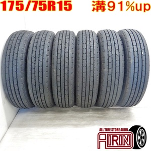 中古タイヤ 175/75R15 103/101N BRIDGESTONE R202 サマータイヤ 6本セット エルフ 中古 15インチ