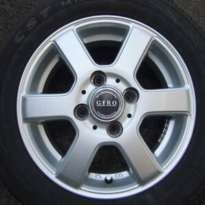 ライフで使用 B/S GIRO アルミホイル 1台分 シルバ－ 13X450B 4H 100PCD OFF+45 2022年製 155/65R13 7～8山の画像6