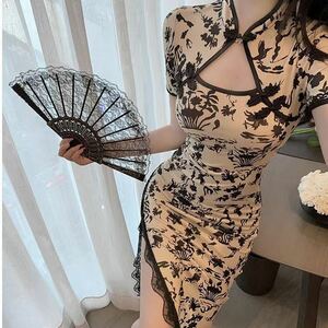 . origin cut out China dress One-piece sexy wedding party 