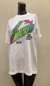 CR10871 ZK⑤【古着】NISHI 1994. 近畿陸上大会 Tシャツ L 白 訳あり