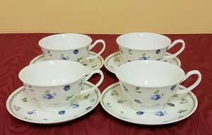 【 NIKKO Fine Bone China カップ ソーサー 4客組 】磁器 洋食器 茶器 紅茶【B4-3-3】0108