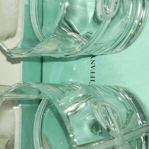 新品未使用 デパートの中にあるティファニーで購入 TIFFANY＆Co ティファニー ブルーボウリボン ペアグラス ロックグラス 美品箱付希少ですの画像4