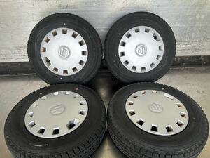 DUNLOP 145/80R12 86/84LT WINTER MAXX スズキ純正スタッドレス4本セット、7.46mm、12×4.00B、+45、100/H4、145r12PR 6PRと同じサイズ