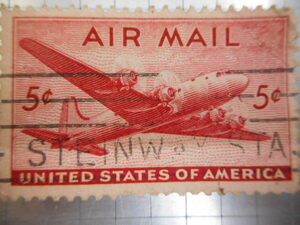 切手　古い切手　記念 切手　世界の切手　等　POSTAGE STAMP AIR PLANE TRAVELS 5 C AIR MAIL UNITED STATES OF AMERICA ーSー037