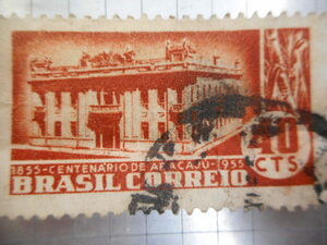 切手　古い切手　記念 切手　世界の切手 等 POSTAGE STAMP 40 CTS BRASIL CORREIO 1855 CENTENARIO DE ABACAJU-955 ーSー053