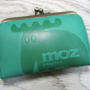 新品 財布 レディース 短財布 がま口 モズ moz ブランド 本革 エルク 特殊デザイン グリーン