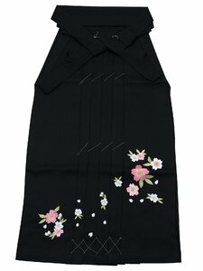 ◆袴 女性用◆刺繍 無地 はかま 単品 LLサイズ 紐下99cm hs-104 (14黒)【レディース 行灯袴 スカートタイプ 卒業式 謝恩会】