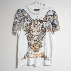 GIVENCHY ジバンシィ ジバンシー スカル ドクロ フェニックス タトゥー プリント メンズ 半袖 Tシャツ コットン ホワイト ロゴ tp-23x886