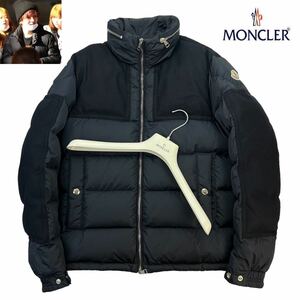 定価19万 極美品 MONCLER モンクレール ARCS ダウンジャケット サイズ1/M相当 ネイビー 切替 セカオワ深瀬着用 保存袋/ハンガー付 A2422